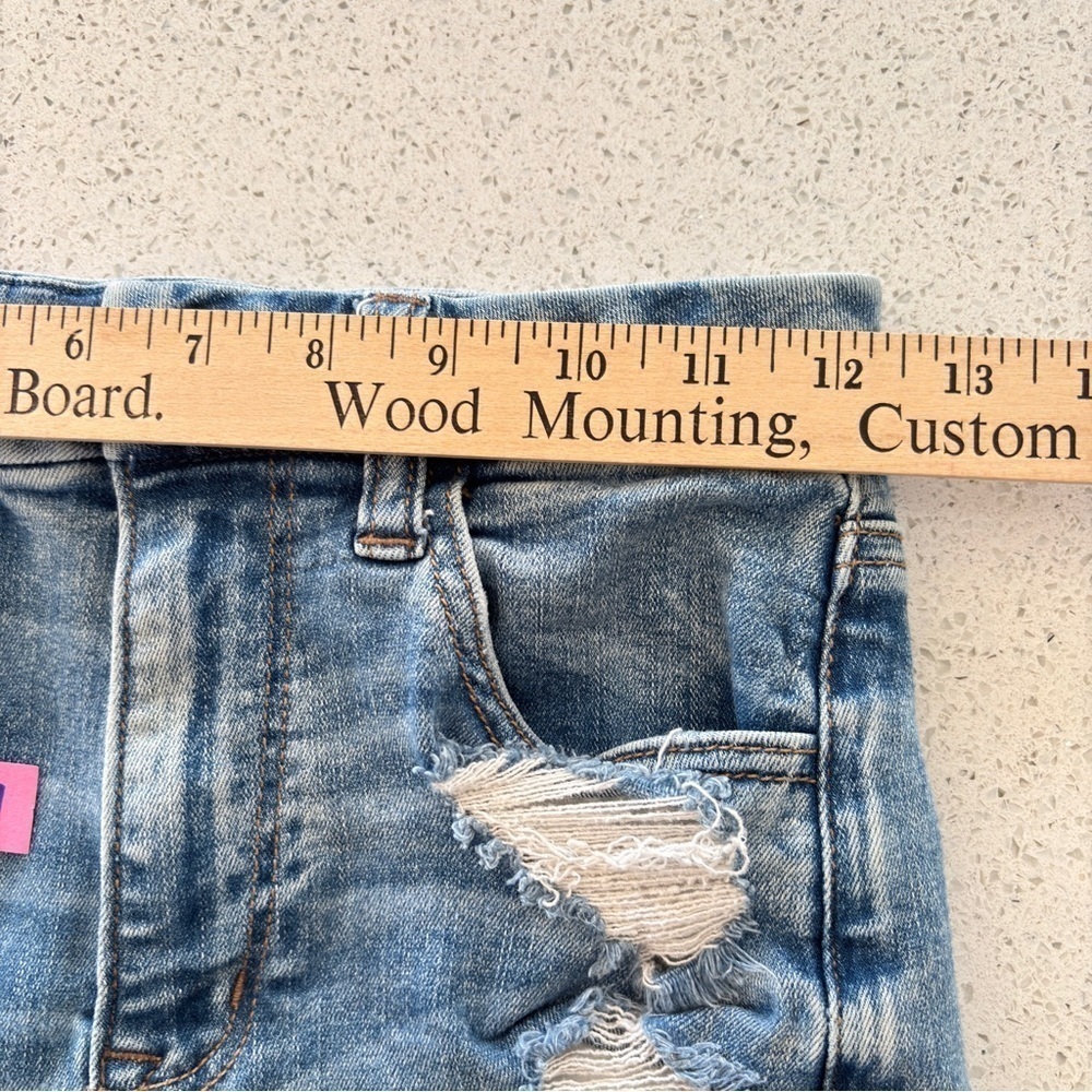 American Eagle Curvy Hi Rise Shortie Shorts Size 4 Next Level Stretch Distressed - Picture 10 of 13
